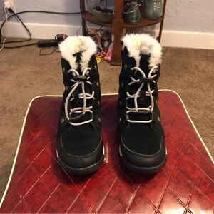 SOREL WHITNEY WATERPROOF BOOTS BLACK WOMEN'S US Size 5